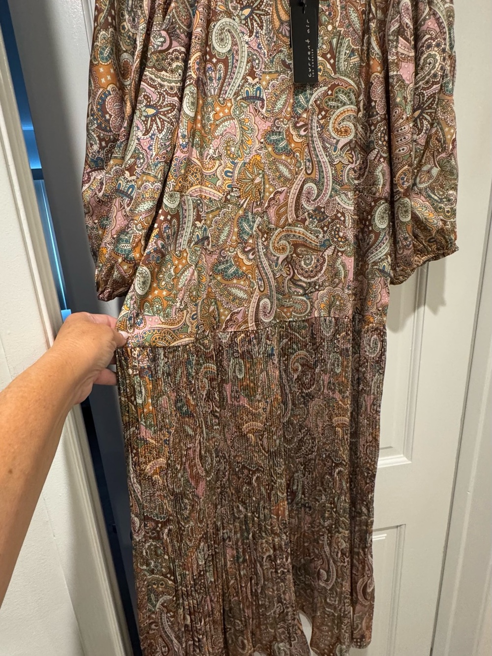 Current Air Paisley Midi Dress in Pink, Brown & Green Accents - Picture 5 of 9